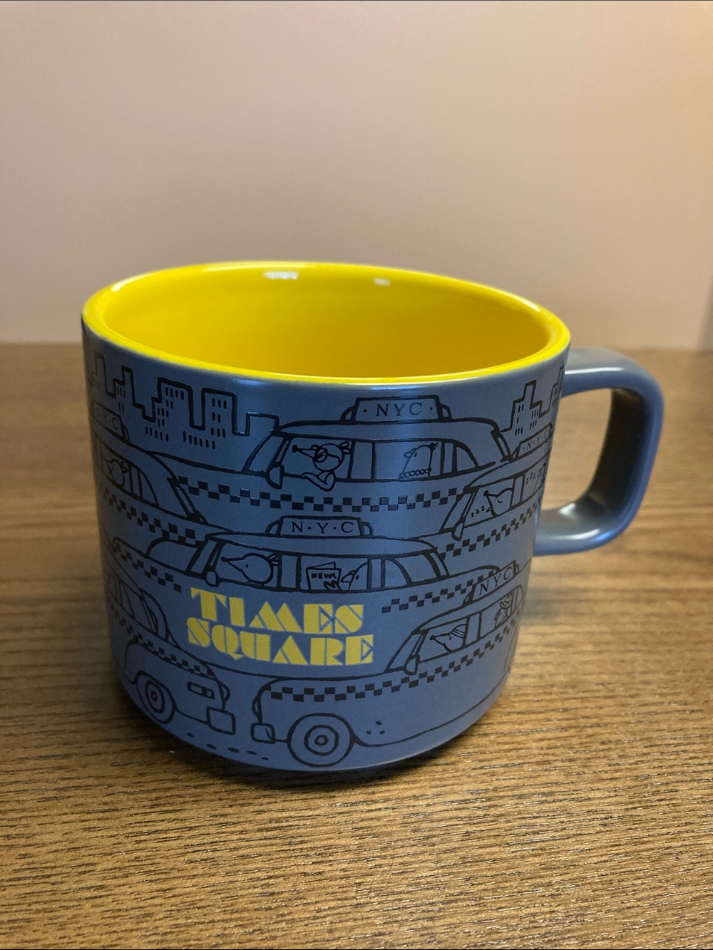 Starbucks Times Square Grey and Yellow Ceramic Mug